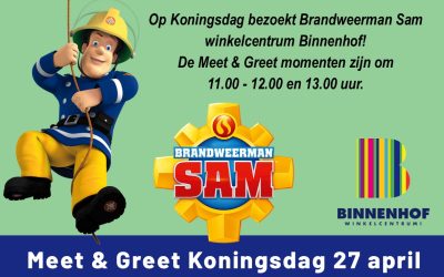 Meet & Greet Brandweerman Sam in winkelcentrum Binnenhof