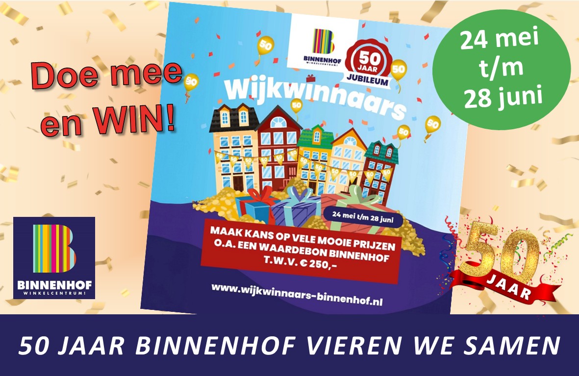 Vier ons 50-jarig jubileum en word een van de Wijkwinnaars!